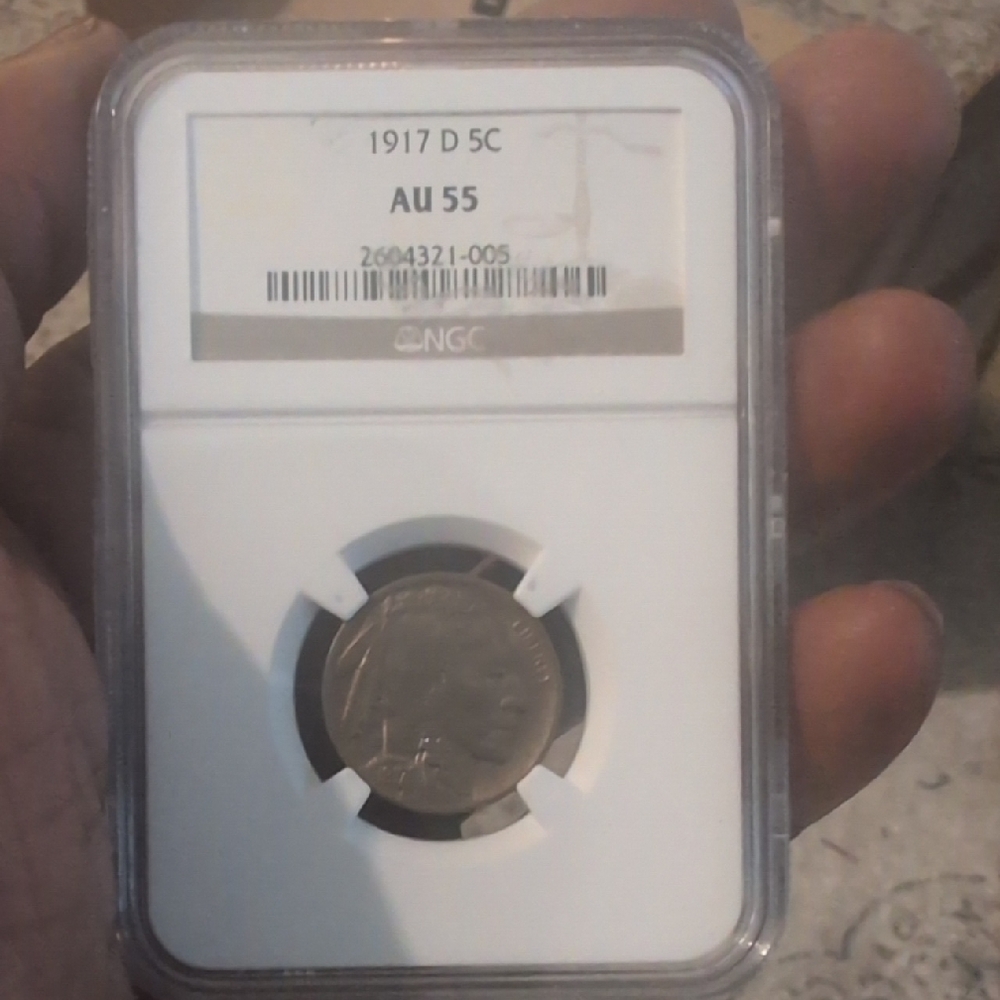 1917 D 5C Coin in Protective Graded Case
